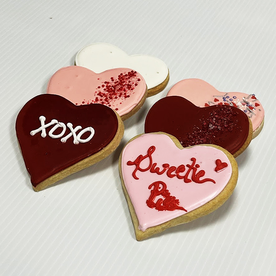 Decorated Heart Shaped Sugar Cookies