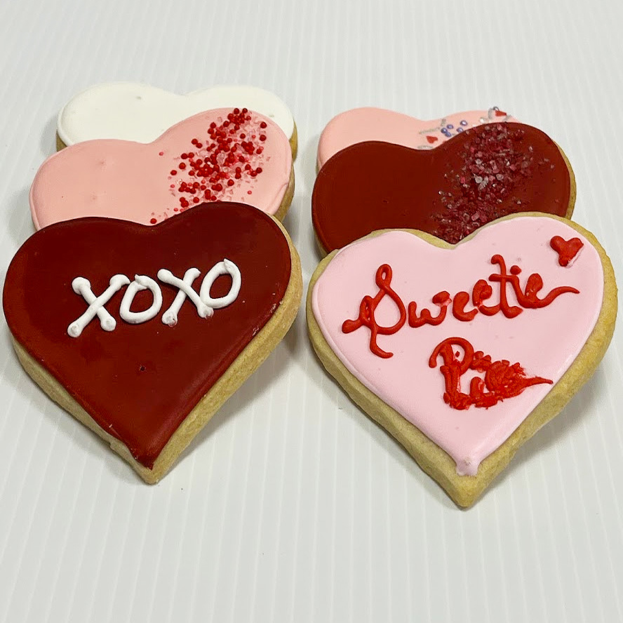 Decorated Heart Shaped Sugar Cookies