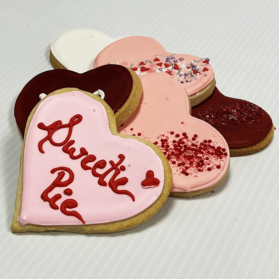 Decorated Heart Shaped Sugar Cookies